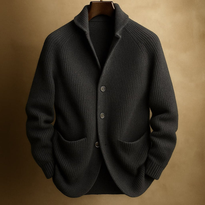 Rossi Wool Ribbed Cardigan
