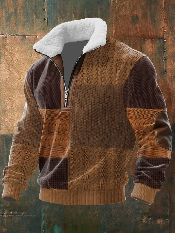 Orion™ Sherpa-Collar Knit Zip Sweater