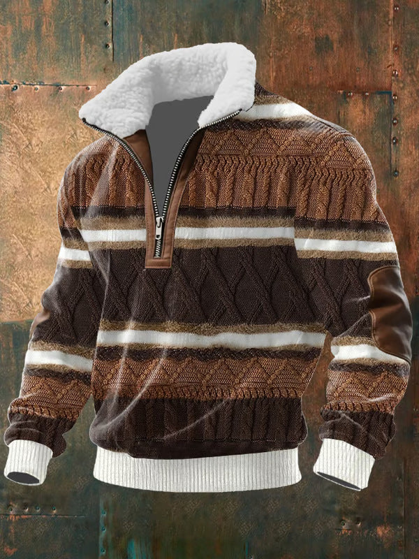 Orion™ Sherpa-Collar Knit Zip Sweater