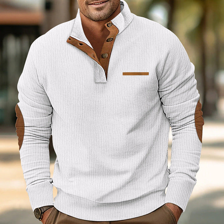 Bellonaro™ | Corduroy Quarter-Button Sweatshirt