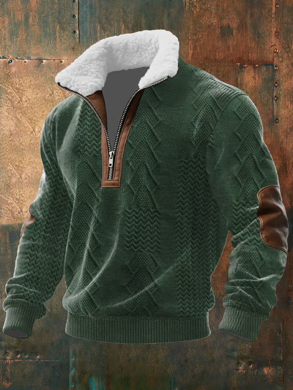 Orion™ Sherpa-Collar Knit Zip Sweater