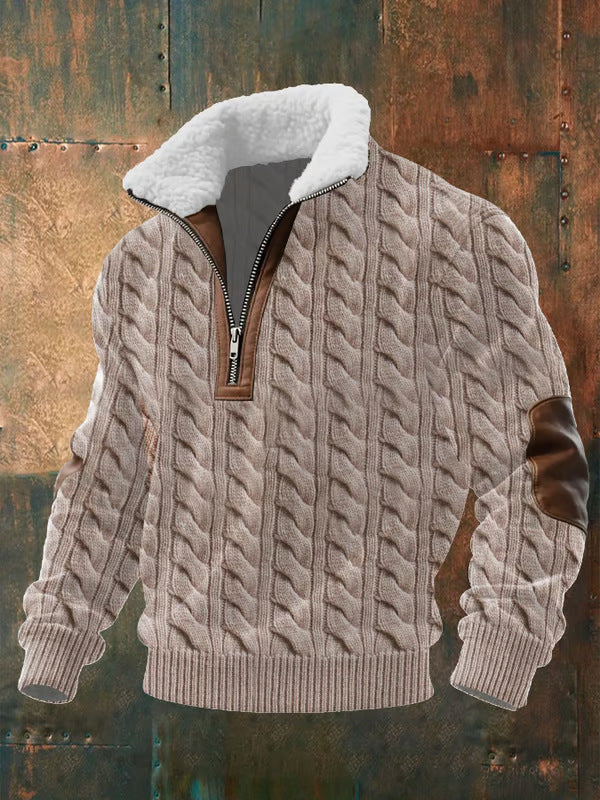 Orion™ Sherpa-Collar Knit Zip Sweater