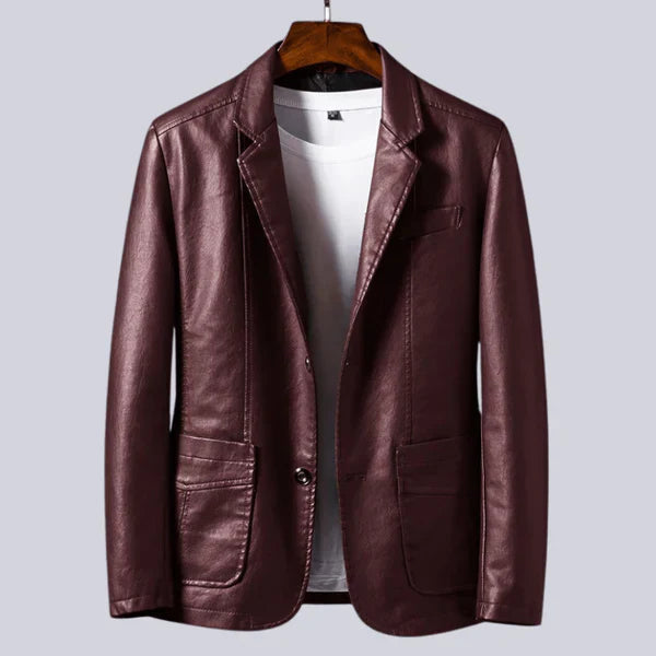 Men's Lightweight Leather Jacket with Cotton Lining
