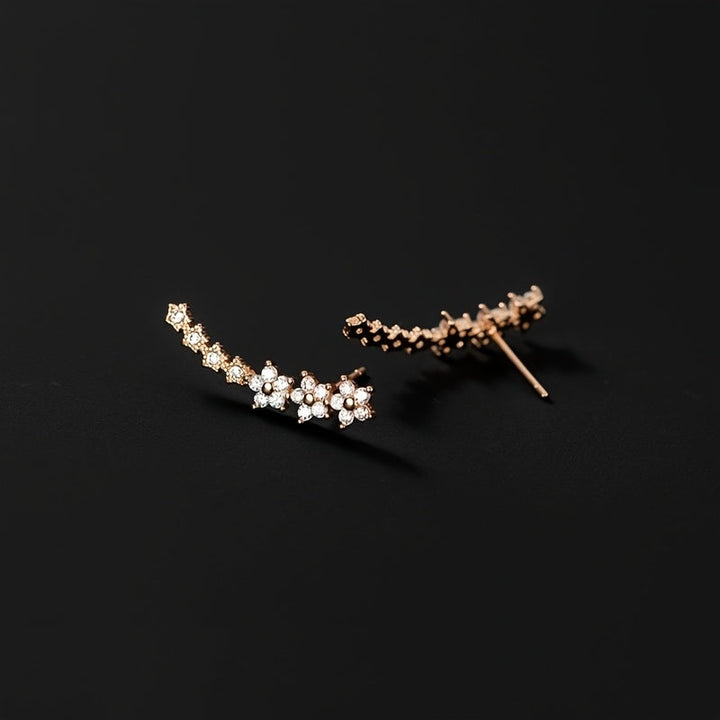 Floral Ear Climber Earrings