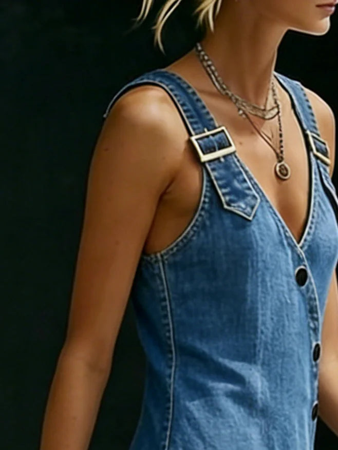 Vera™ | Button-Down Long Denim Dress