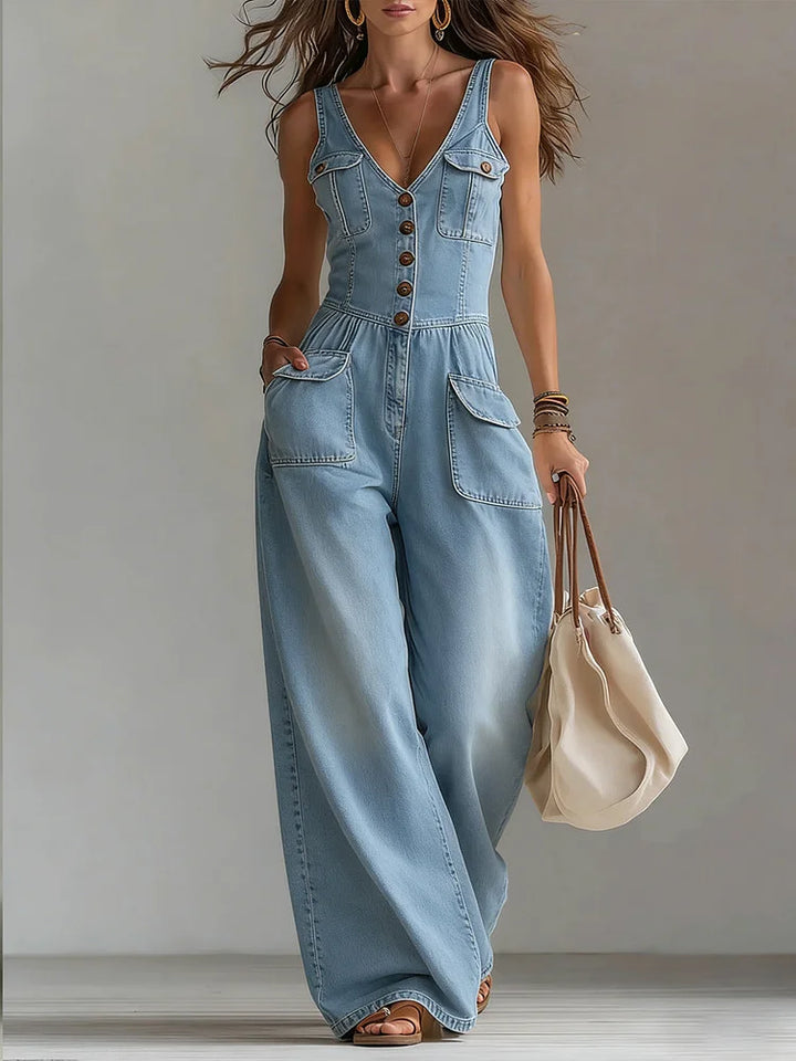 Sophie™ | Relaxed Wide-Leg Denim Jumpsuit