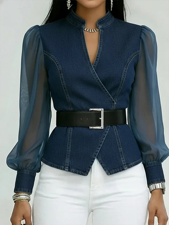 Valerie Structured Denim Blouse for Women