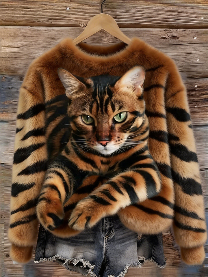 CozyLuna™ | Plush Animal Print Cozy Sweatshirt