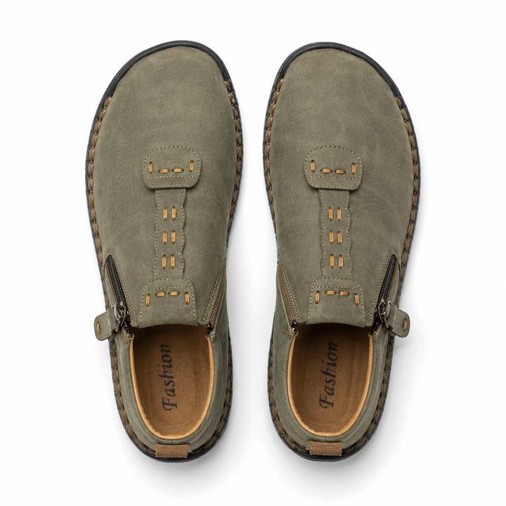 Vera™ – Hand-Stitched Slip-On Comfort Loafers | No-Bend Zipper, Wide Toe Box & All-Day Comfort