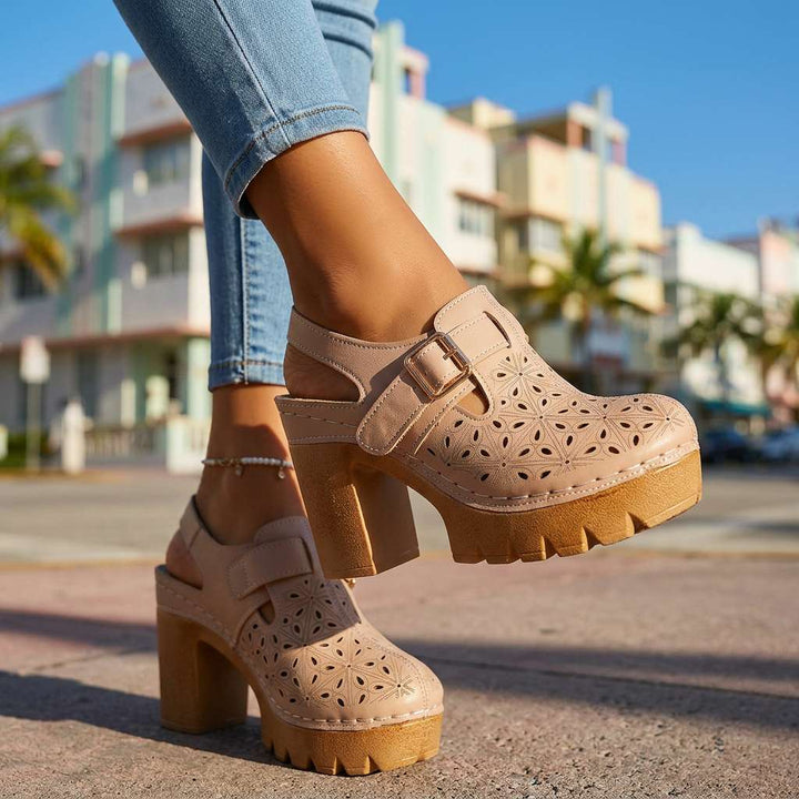 Adeline Platform Buckle Clogs