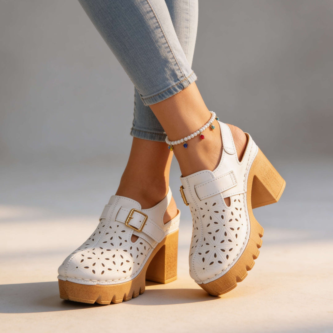 Adeline Platform Buckle Clogs