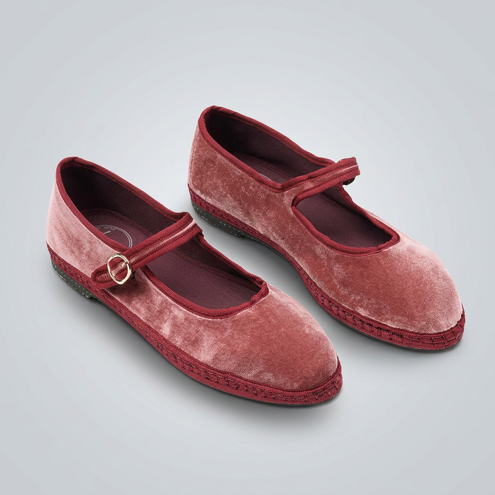 Fleur | Grey Velvet Mary Jane Loafers