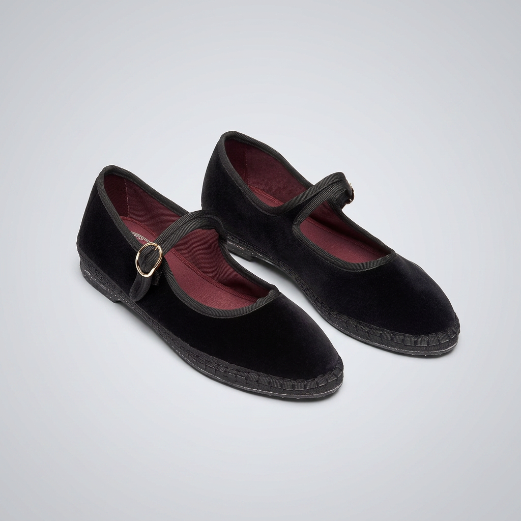 Fleur | Grey Velvet Mary Jane Loafers