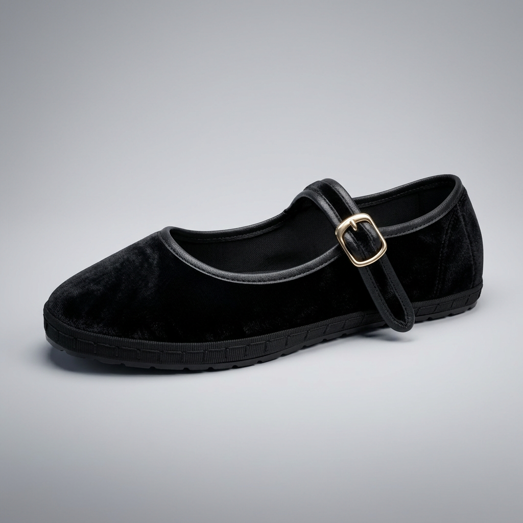 Fleur | Grey Velvet Mary Jane Loafers