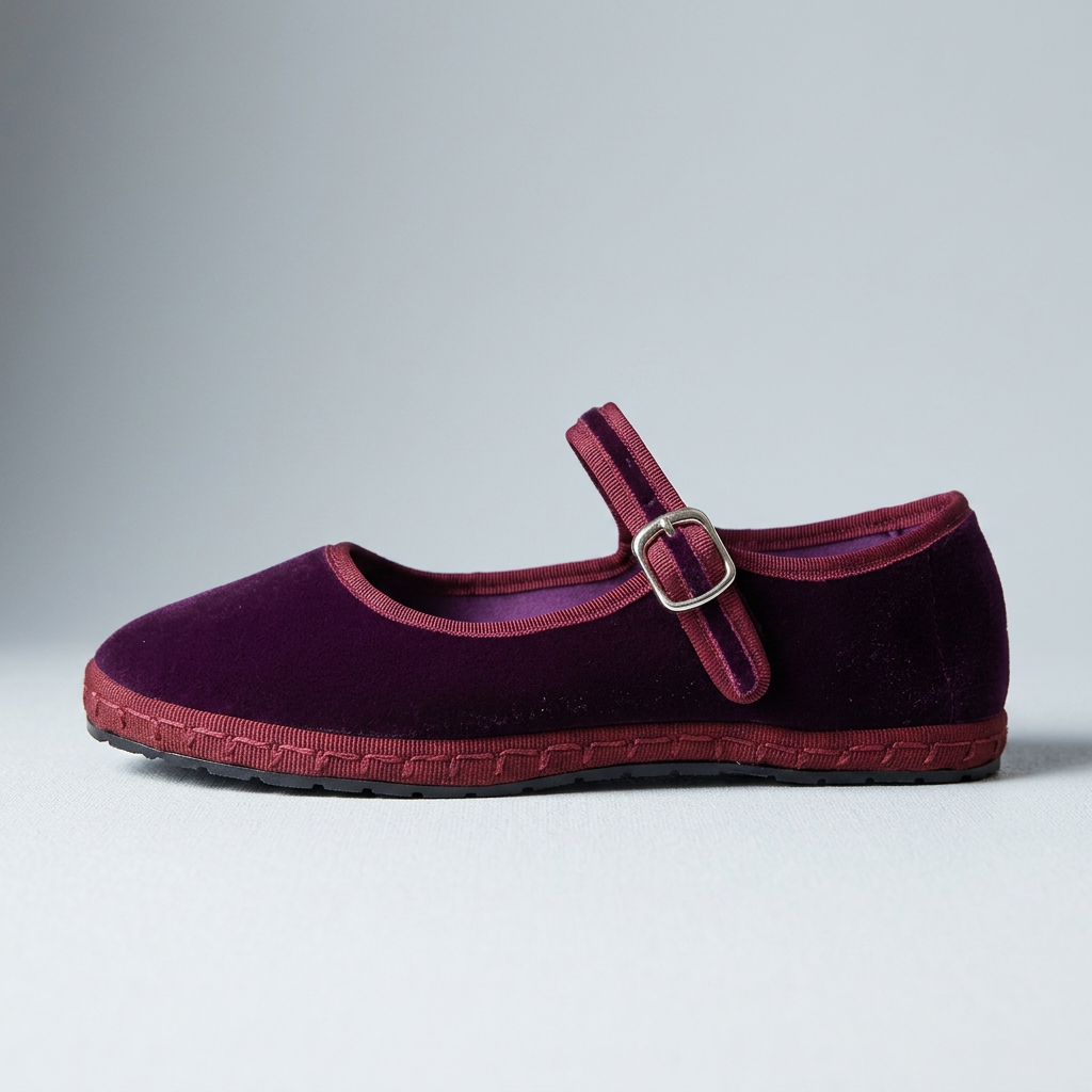 Fleur | Grey Velvet Mary Jane Loafers