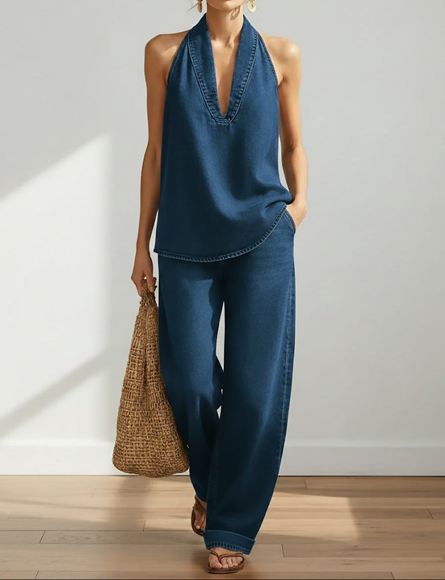 Ivy™ | Vintage Denim Two-Piece Set