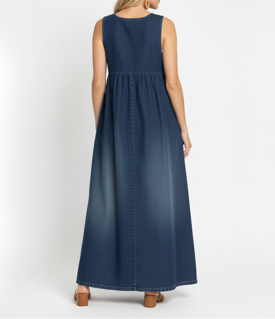 Karen™ | Vintage Washed Denim Maxi Dress