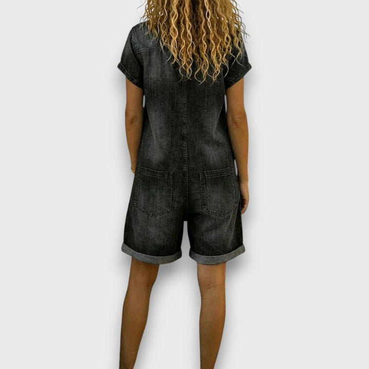 Joan™ | Cotton Denim-Look Short Overalls