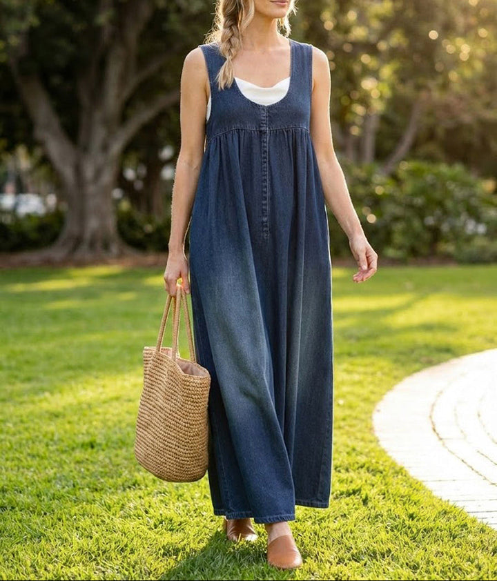 Karen™ | Vintage Washed Denim Maxi Dress
