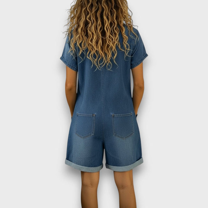 Joan™ | Cotton Denim-Look Short Overalls