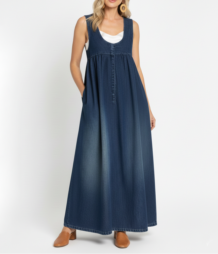 Karen™ | Vintage Washed Denim Maxi Dress