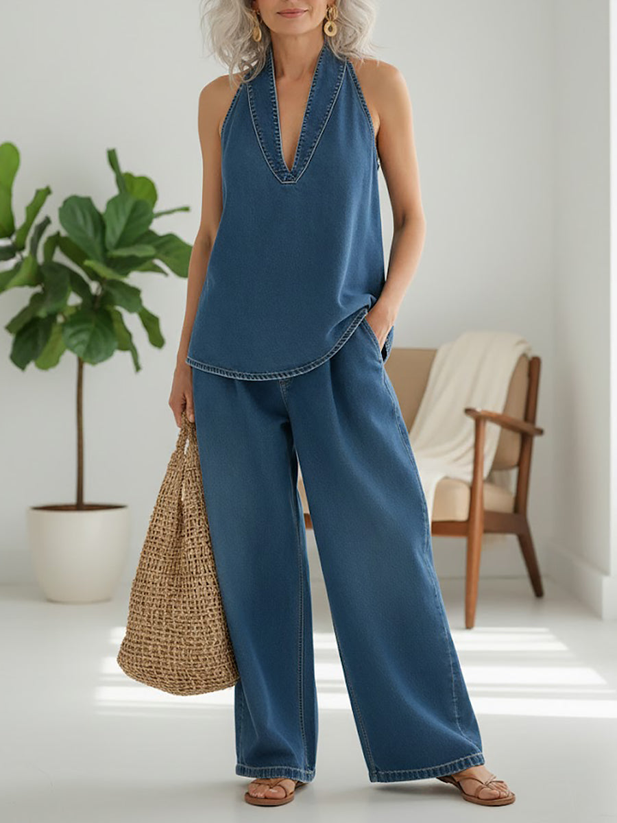 Ivy™ | Vintage Denim Two-Piece Set