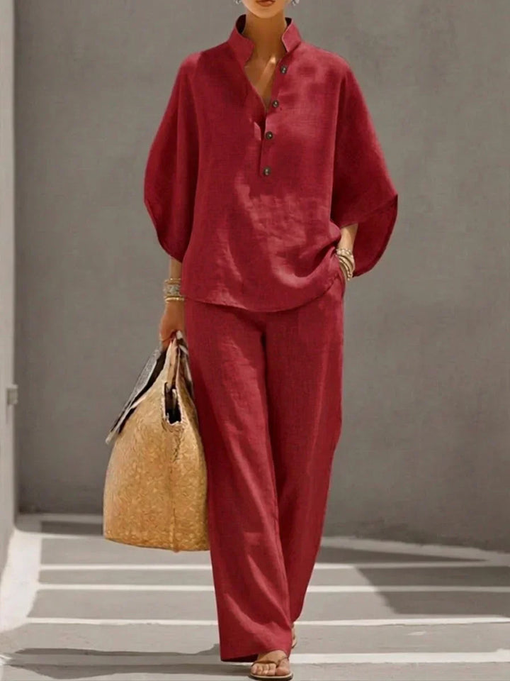 Maribel™ | Ensemble avec manches chauve-souris et pantalon large
