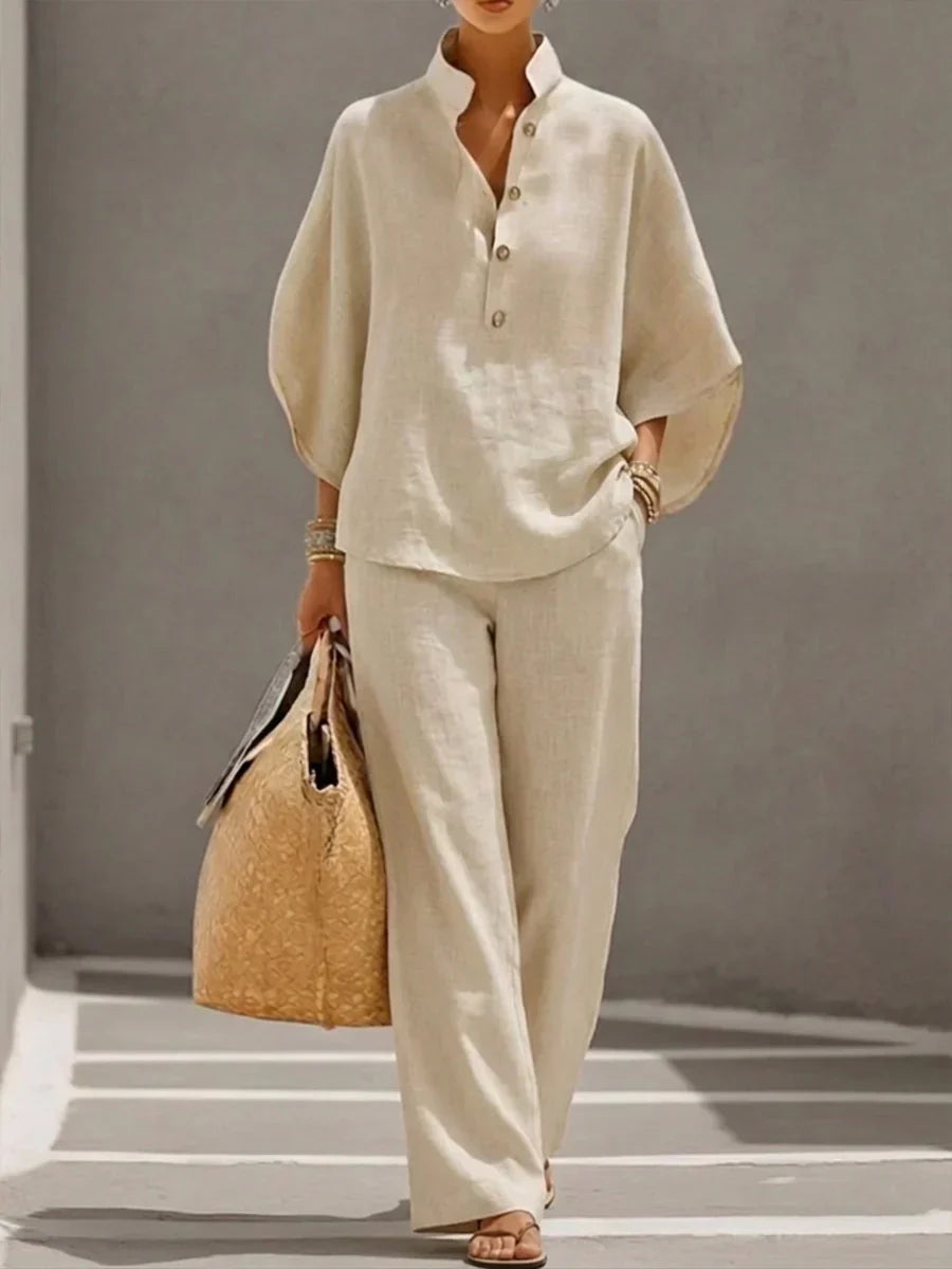 Maribel™ | Ensemble avec manches chauve-souris et pantalon large