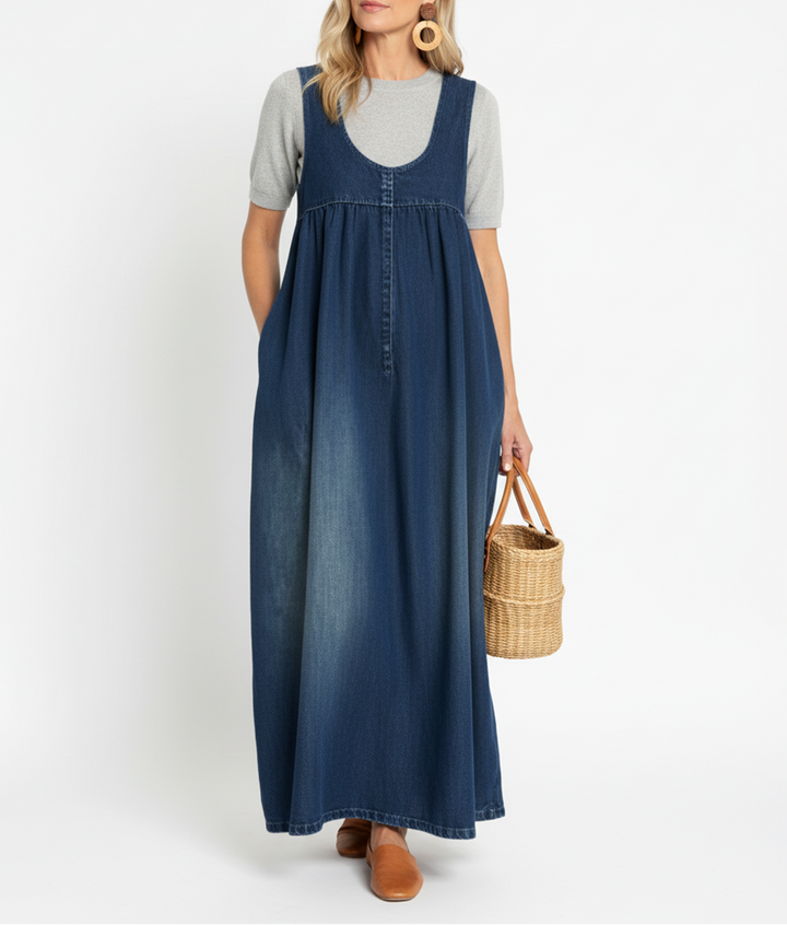 Karen™ | Vintage Washed Denim Maxi Dress