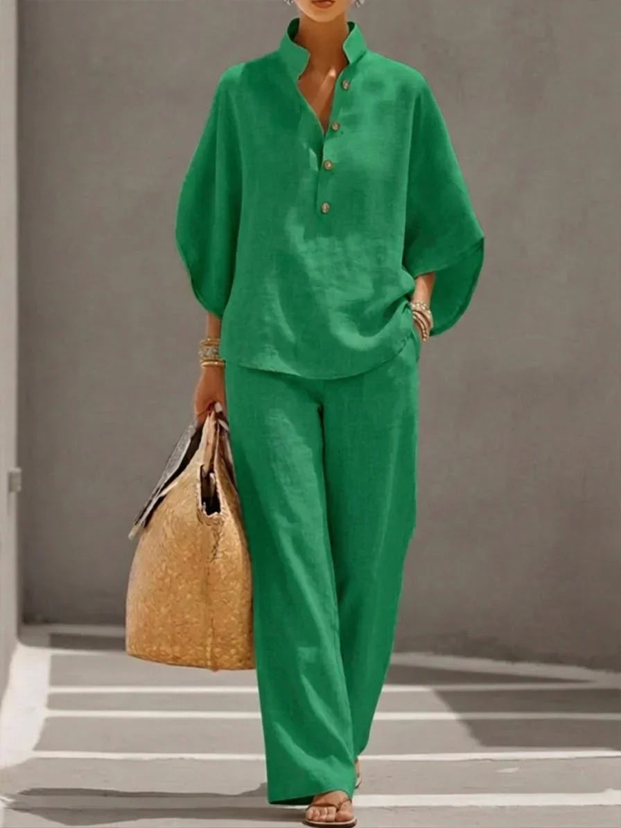 Maribel™ | Ensemble avec manches chauve-souris et pantalon large