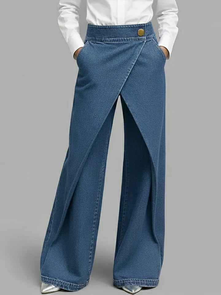 Women's High‑Waisted Relaxed Wide‑Leg Denim Jeans — Everyday Comfort