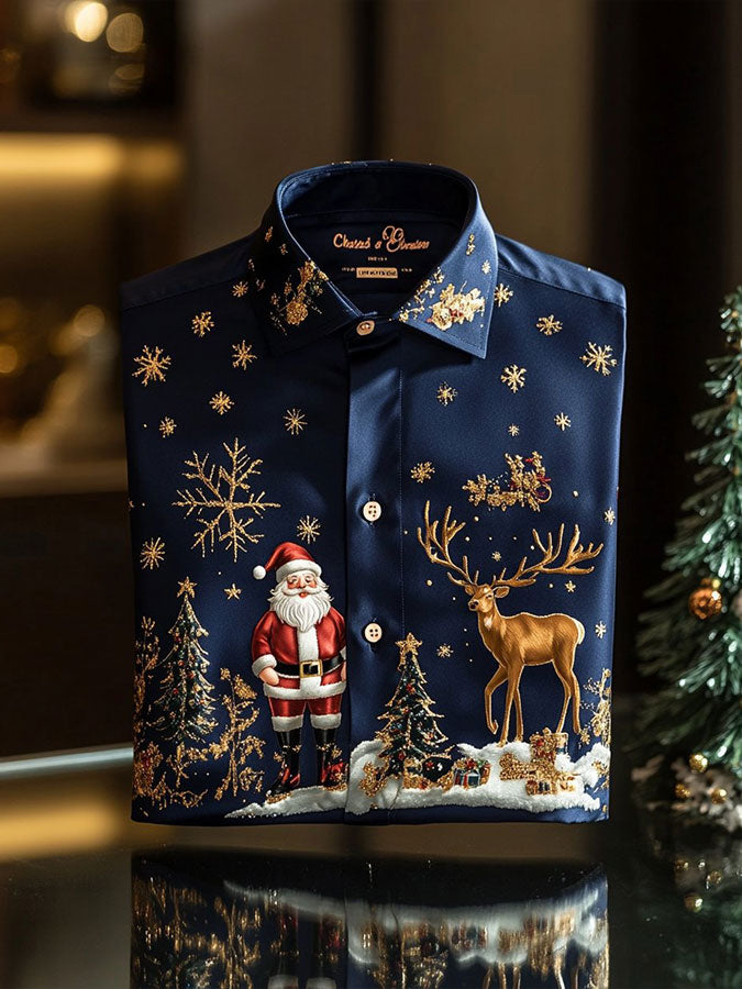 Harrison™ | Classic Holiday Print Long Sleeve Shirt