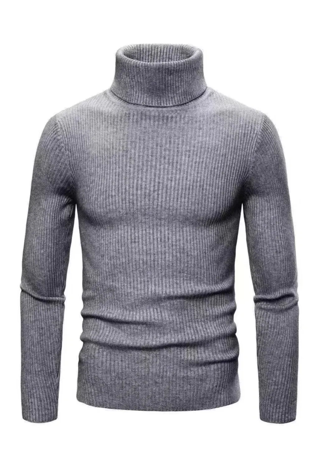 Men's Business Ribbed Turtleneck Pullover Sweater