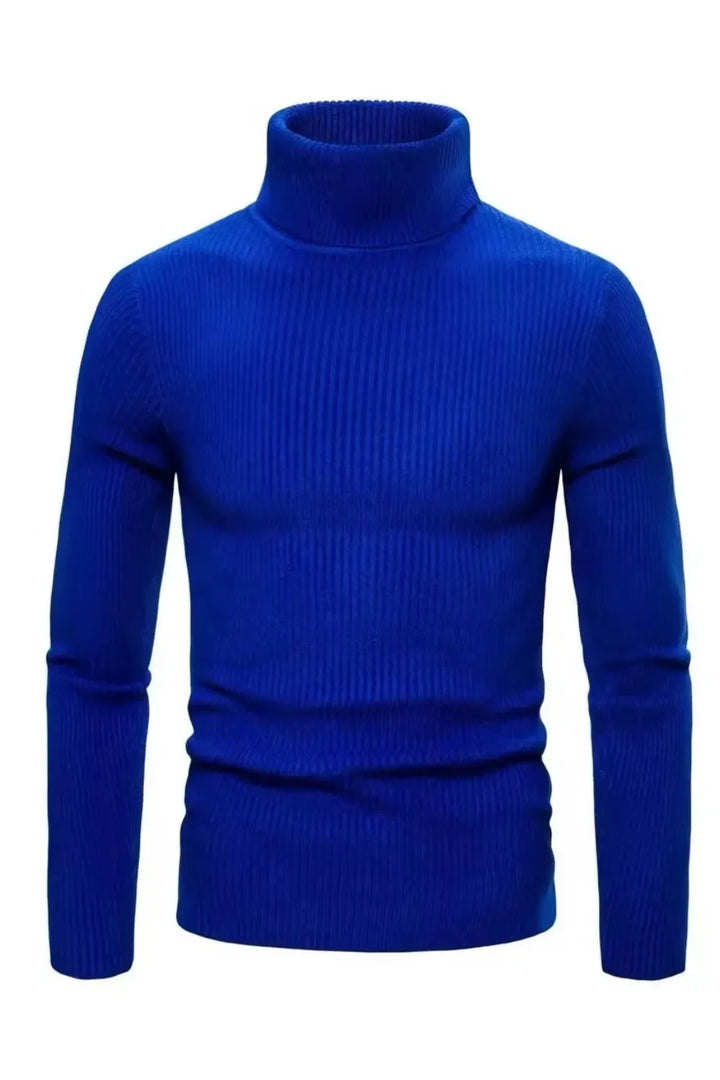 Men's Business Ribbed Turtleneck Pullover Sweater