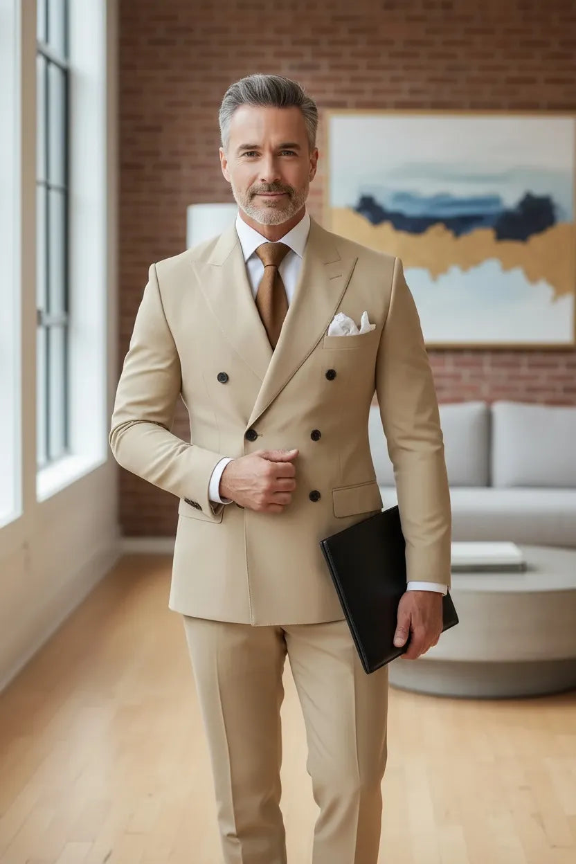 Morden Double-Breasted Suit